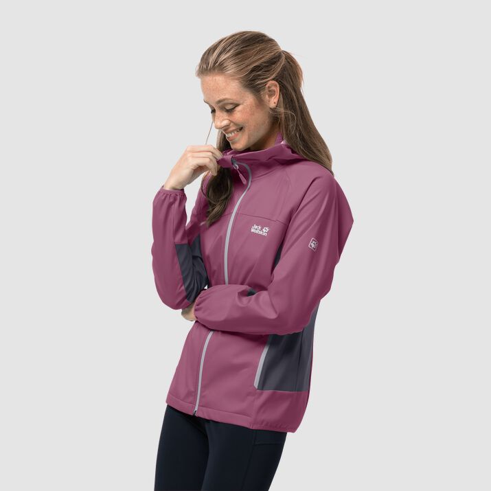 Chamarra Cortavientos Jack Wolfskin Eagle Peak 2 Mujer Morados Mexico-3411768